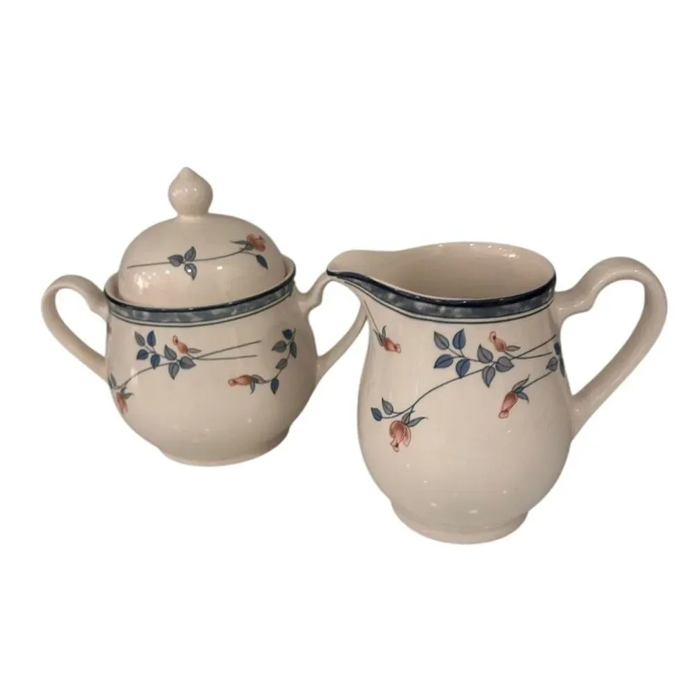 Vintage Noritake Keltcraft Eastfair Creamer and Sugar Bowl Set White Porcelain